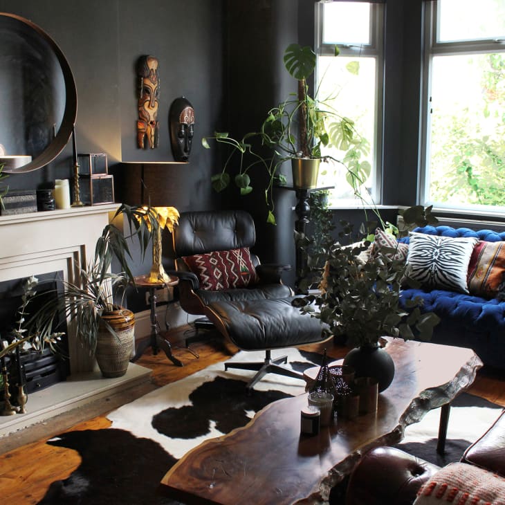 Dark and Moody Maximalist UK House Decorated on a Budget | Apartment Therapy