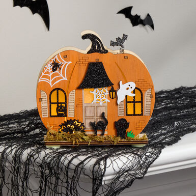 Elegant Halloween Office Decorations Minimalist Modern Halloween Ceramic Pumpkin Statue, Harvest Festival Artistic Tabletop Ornament, Elegant