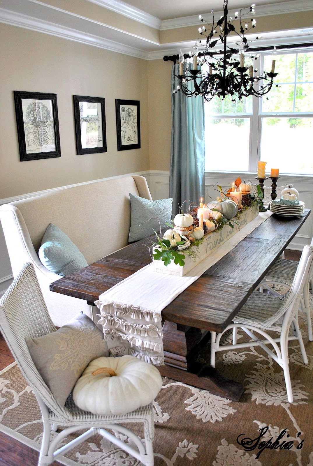 Fall Dining Farmhouse Dining Room Table Centerpiece Dining Table Decoration Butterfly Dining Table Rustic Oak Oak