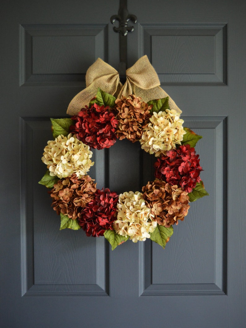 Fall Door Wreath | Hydrangea Wreath | Front Door Wreaths | Fall Wreaths | Wreath | Door Decor | Autumn Wreaths | Wreaths For Doors