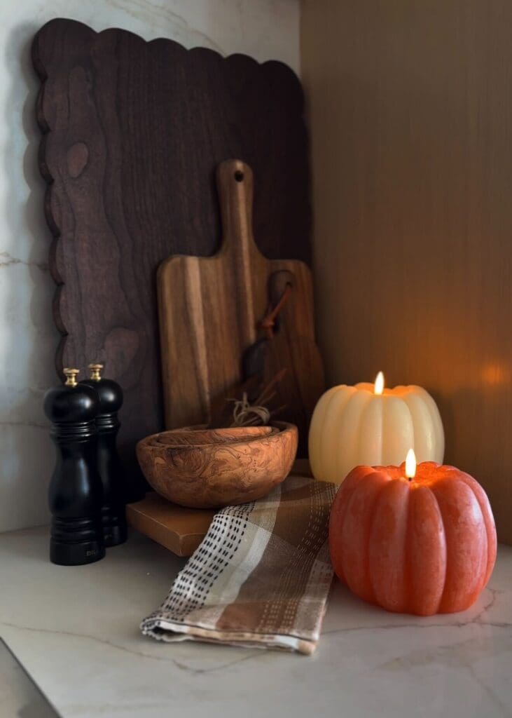 Flickering Pumpkin Candles for a Hint of Spooky & Cozy Fall Decorating - stonebrookhome.design