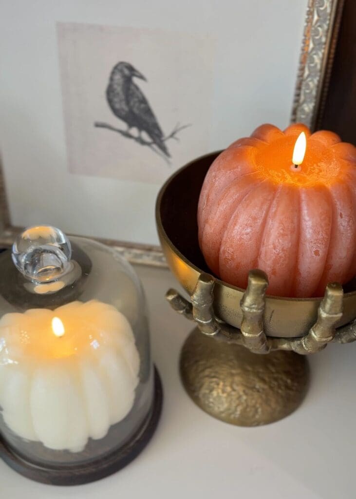 Flickering Pumpkin Candles for a Hint of Spooky & Cozy Fall Decorating - stonebrookhome.design