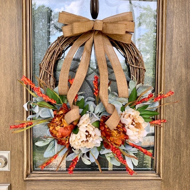 Front Door Outdoor Autumn Wreaths Fall Wreath For Front Door With Pumpkins, Florals, Pinecones, Maple Leaves