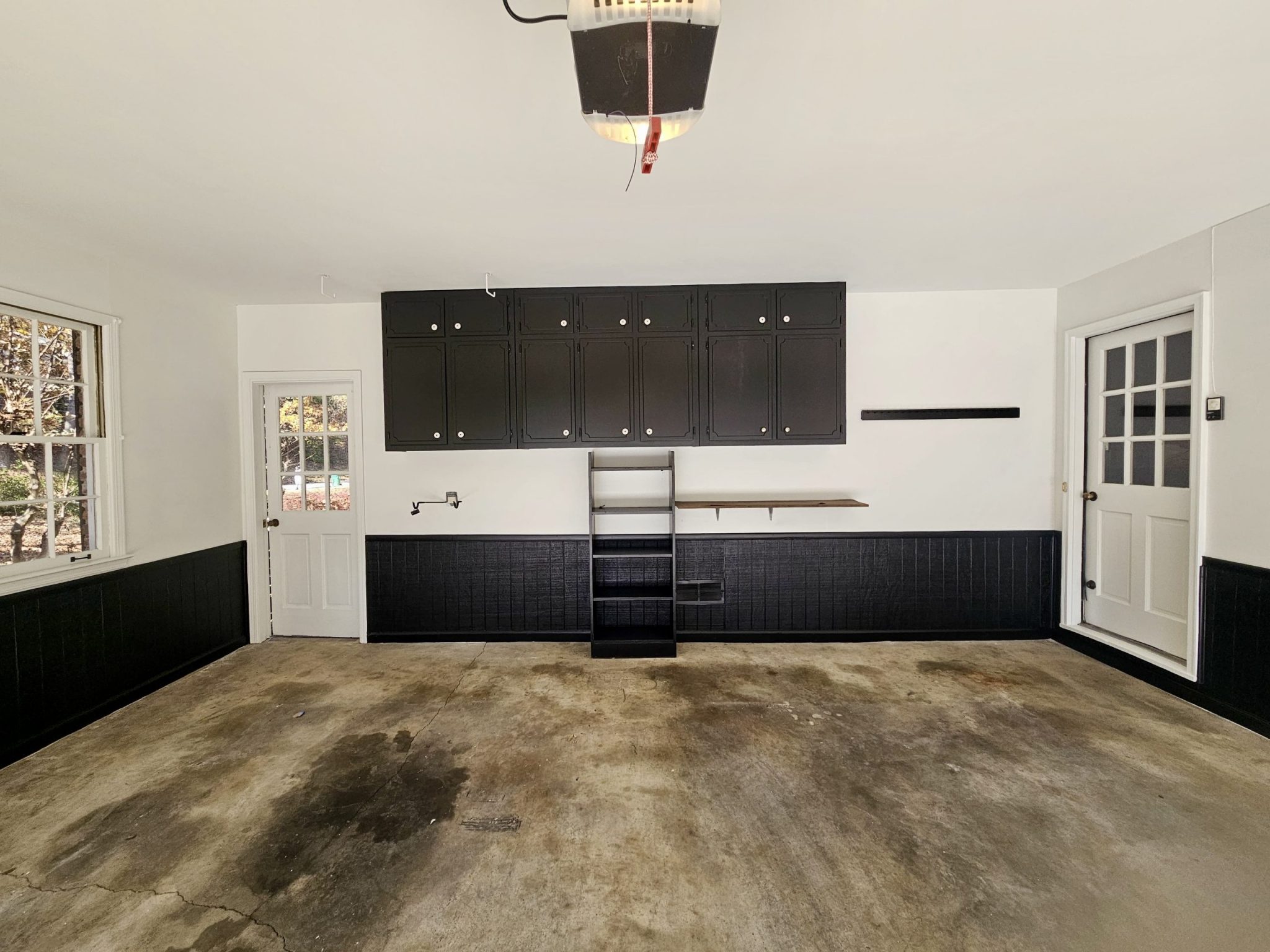 Garage Painting Project: Repainted Wood Cabinets, Walls and Trim