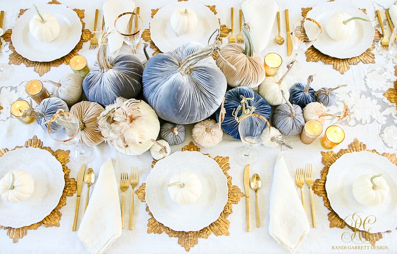 Glam Fall Dining Room Tour + Velvet Pumpkin Table - Randi Garrett Design