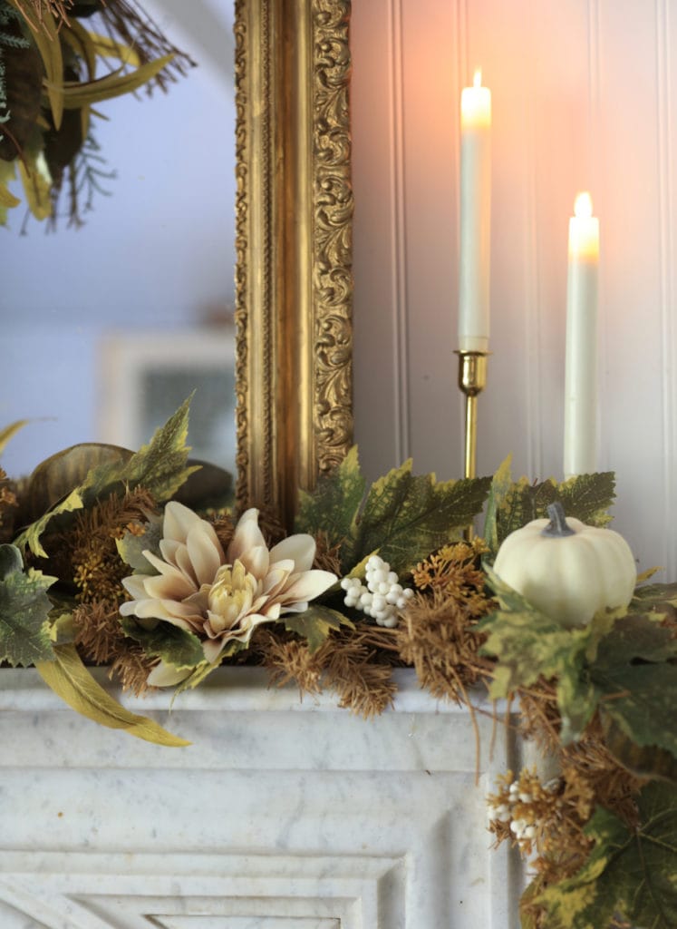 Harvest at Home- Elegant Neutral Autumn Fireplace Decor - French Country Cottage