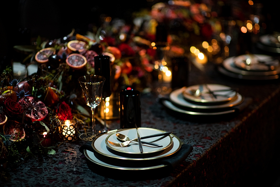 Harvest Themed Moody Fall Tablescape | Cora Bella Weddings & Events