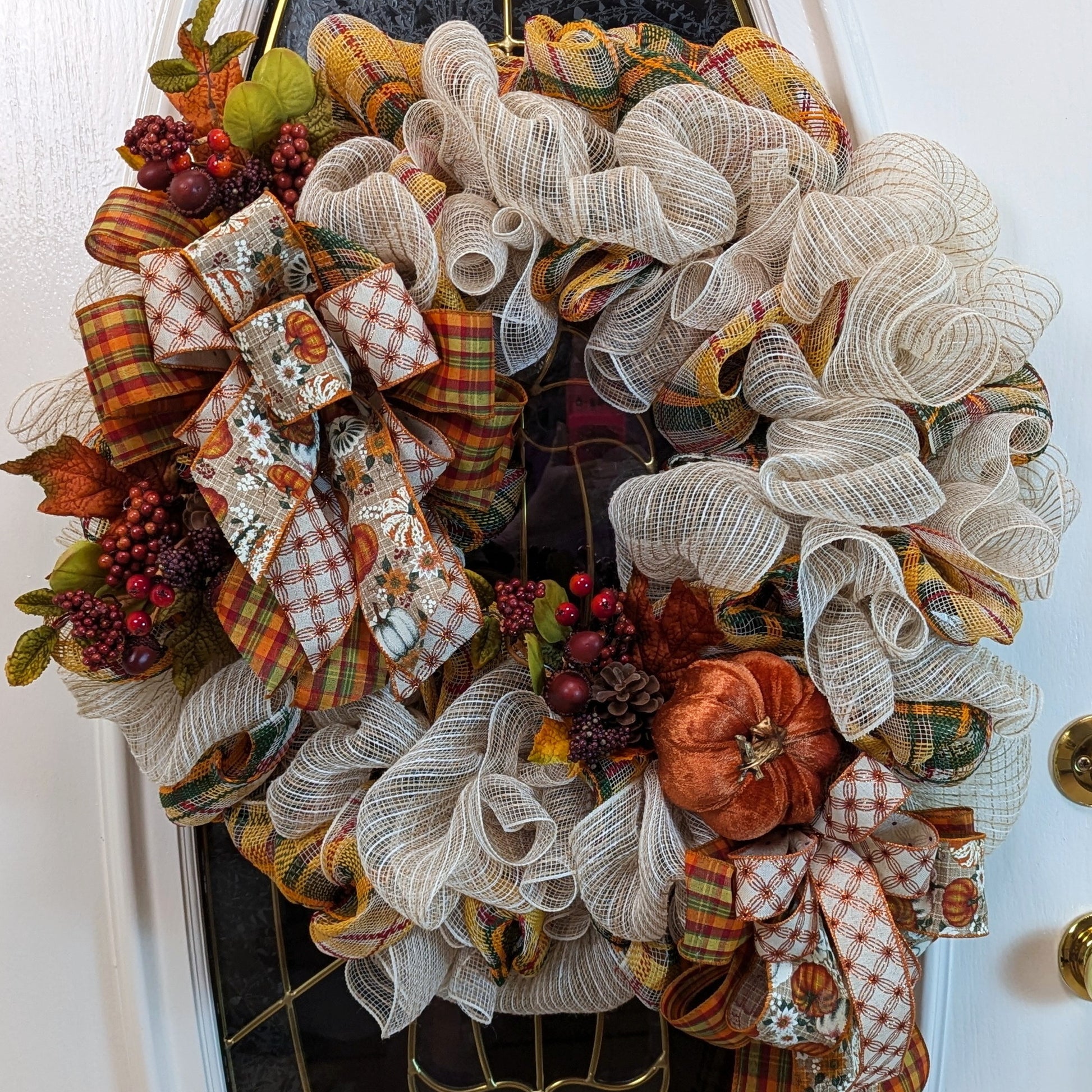 Hazel Grace Deco Mesh Fall Wreath