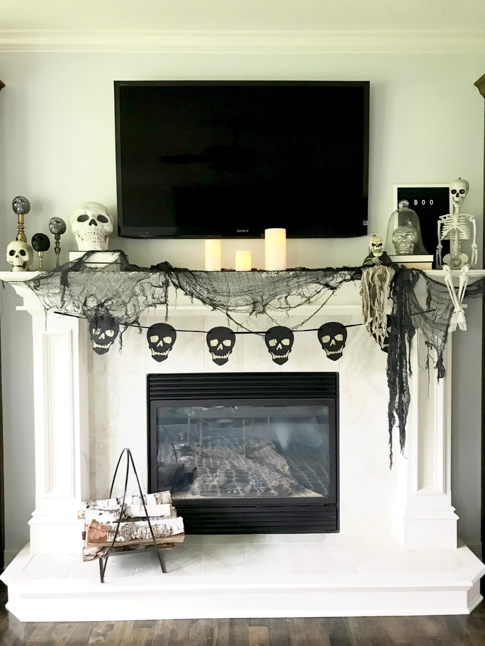 How to Decorate a Halloween Mantel - Life Love Larson