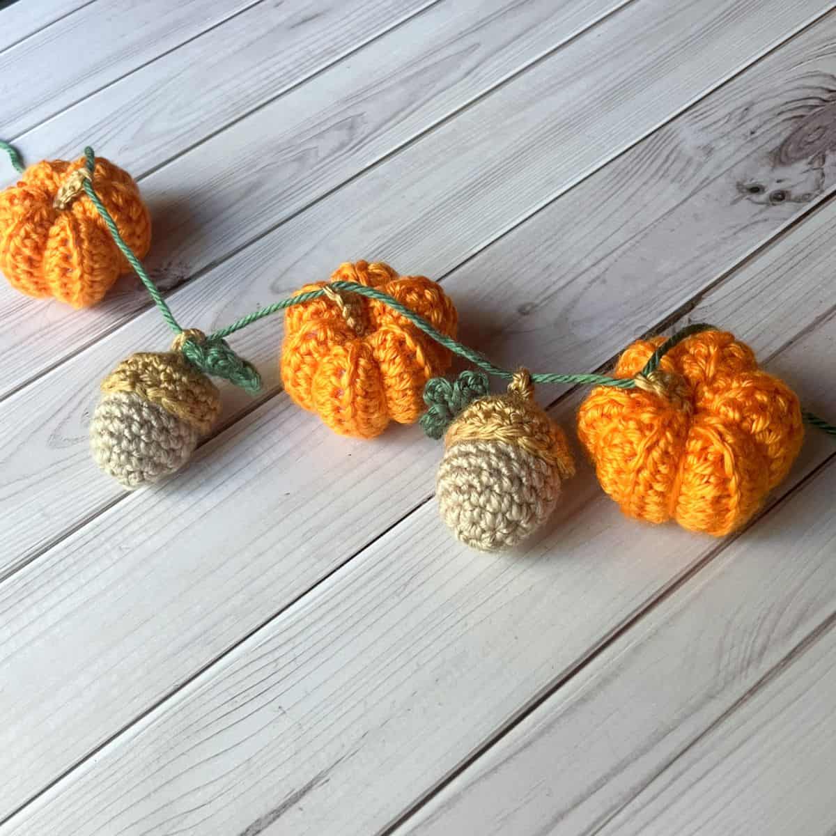 Knitting Pattern Pumpkin Garland Set Of Orange Mini Knit Pumpkins Fall Decorations, Cottagecore Boo– Your Heart's