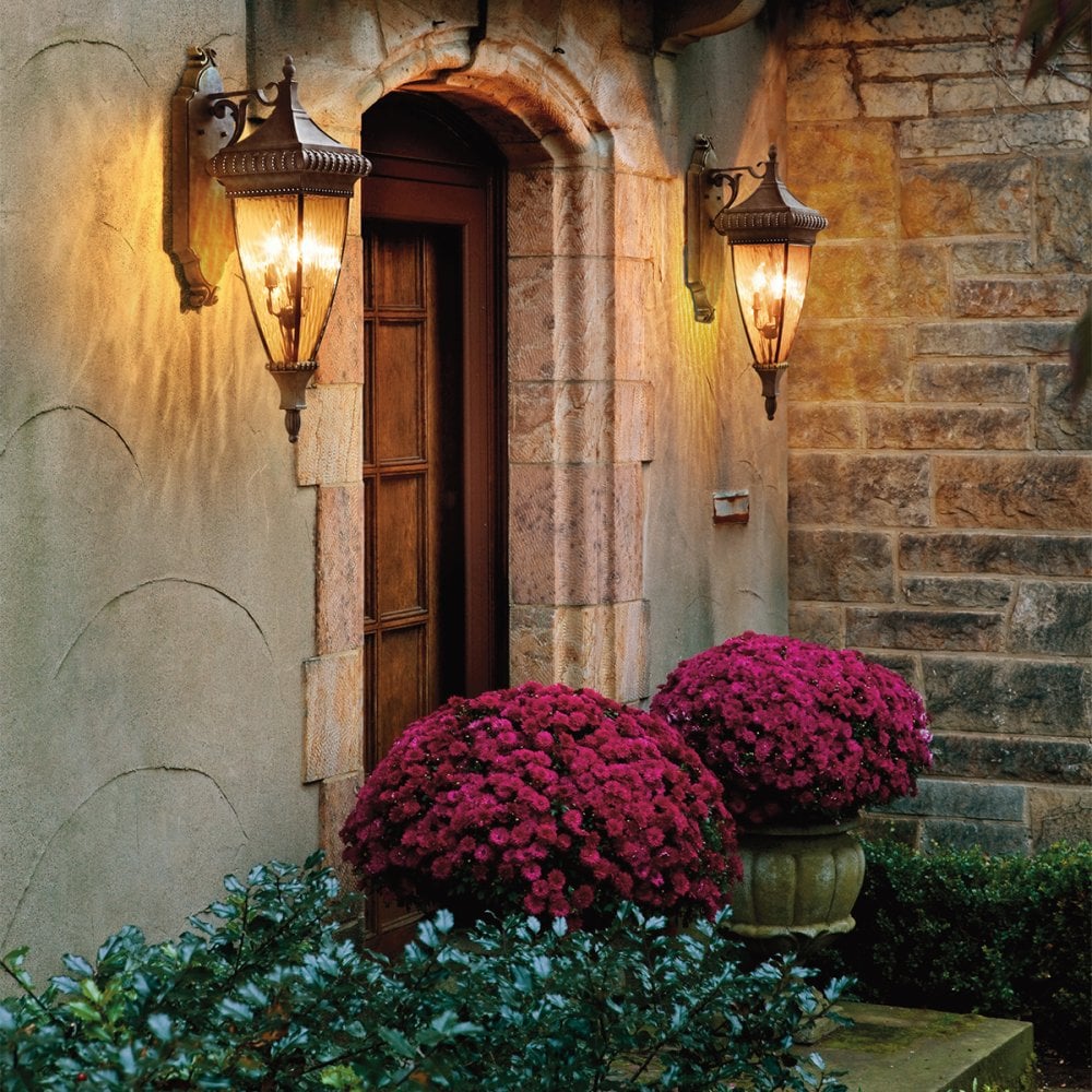 Lanterns Outdoors Large Large Ornate Outdoor Wall Lantern Matt Bronze With Rain Effect Glass