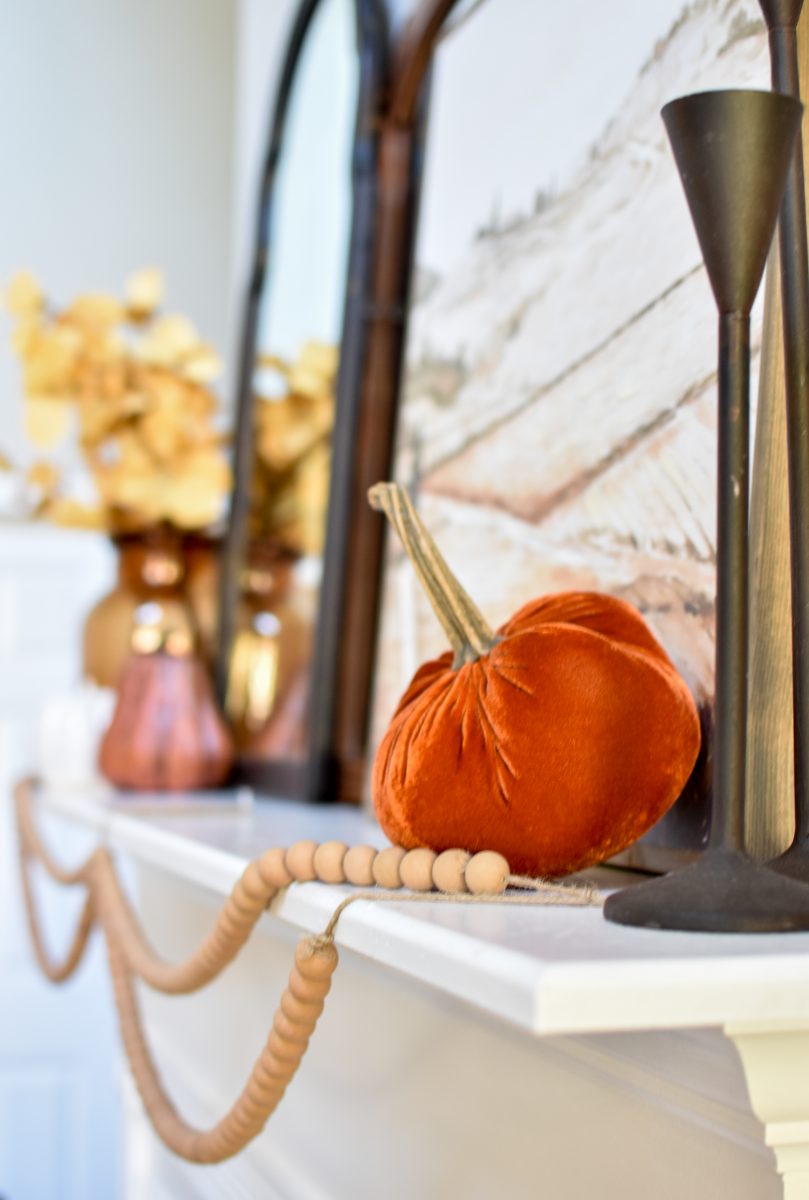 Modern Farmhouse Layered Fall Mantel and Living Room Decor