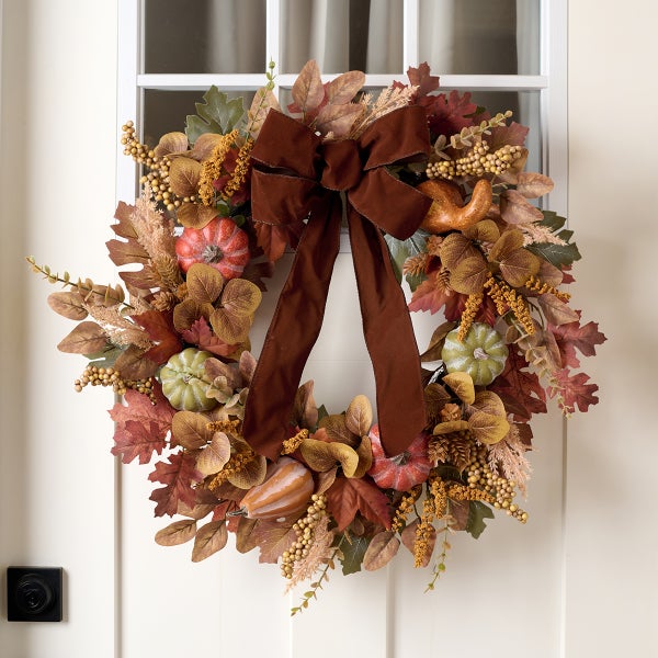 Pumpkin Berry Foliage 26 in. Fall Wreath | The Container Store
