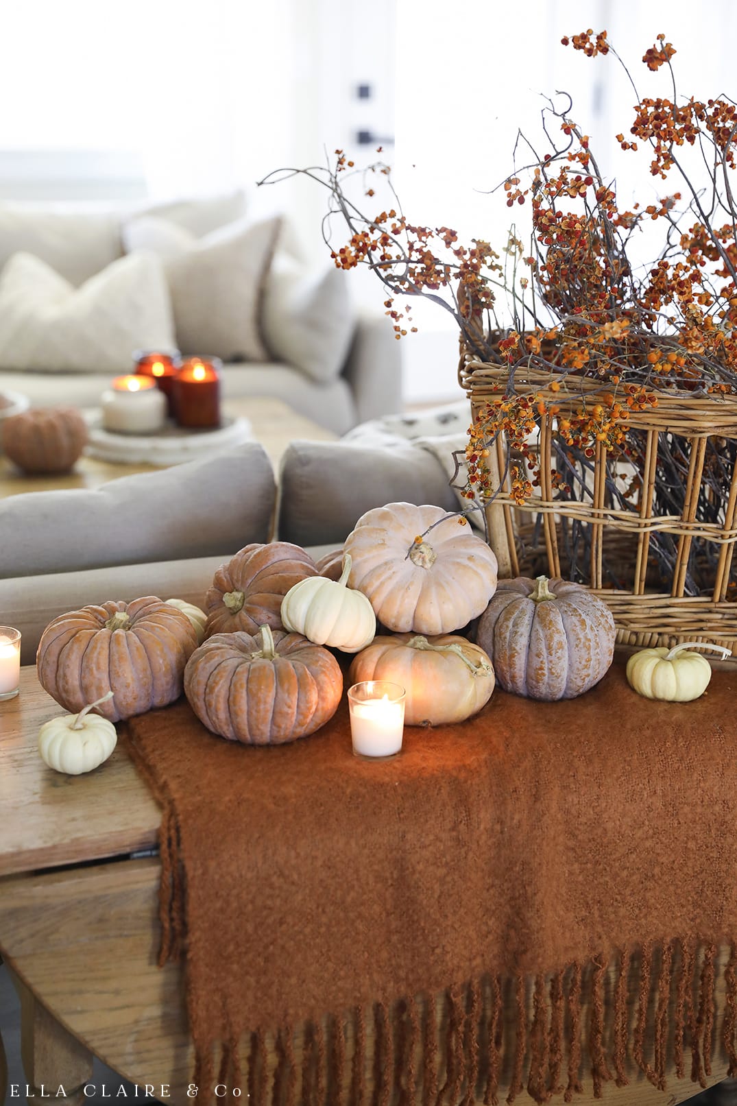 Pumpkin Farmhouse Decor Set Country Cottage Table Decorations Thanksgiving Fall