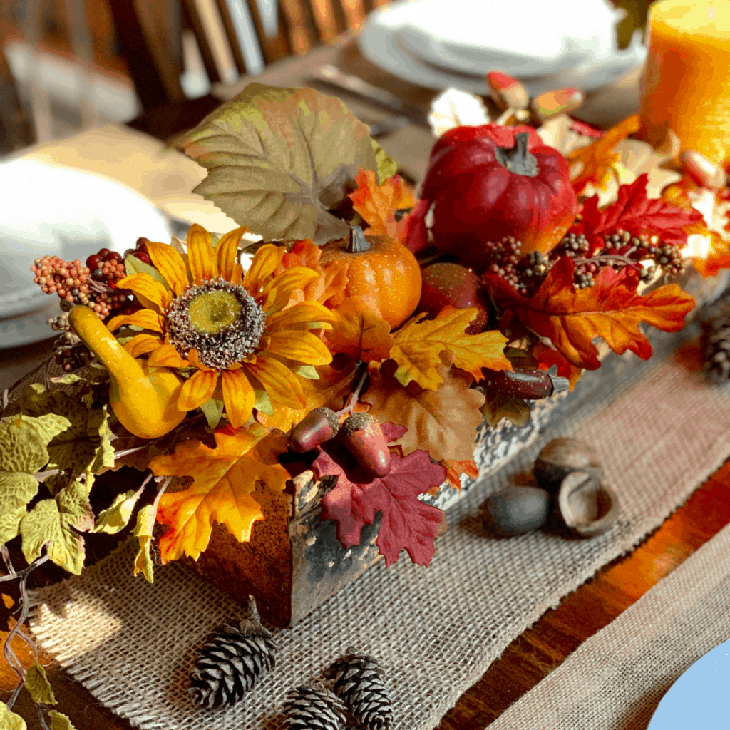 Pumpkin Table Centerpieces Hydrangea And White Pumpkin Fall Centerpiece Sand And Sisal