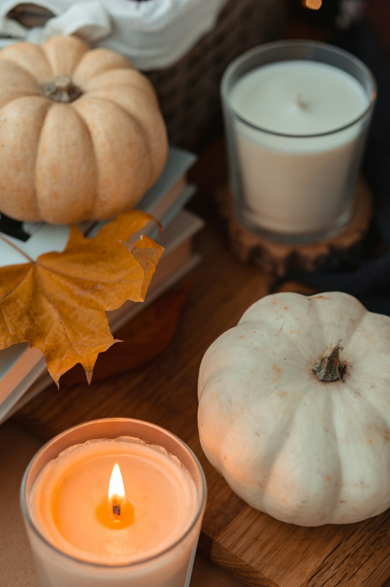 pumpkins with candles