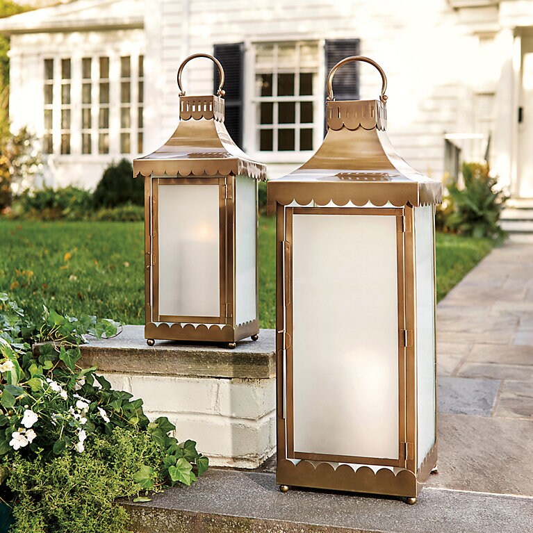 Saylor Lantern - Large Antique Brass - Ballard Designs