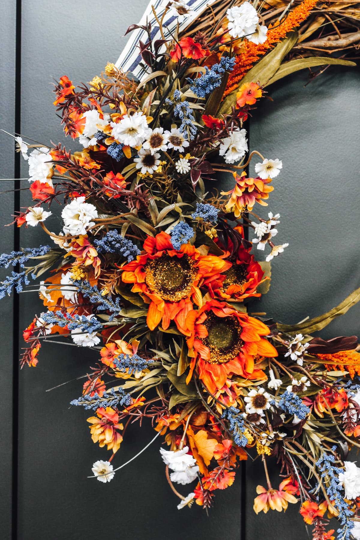 Simple Fall Floral Grapevine Wreath - A Pretty Life In The Suburbs