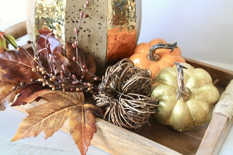 Simple Fall Kitchen Table Decor with Sunflowers and Pumpkins