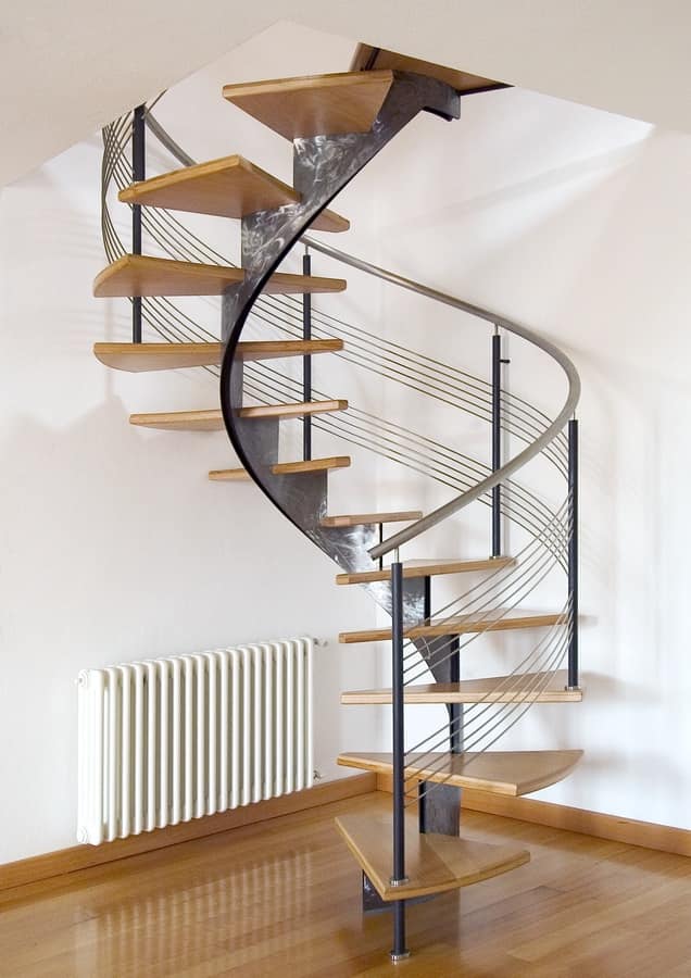 Spiral staircase with brushed steel structure | IDFdesign