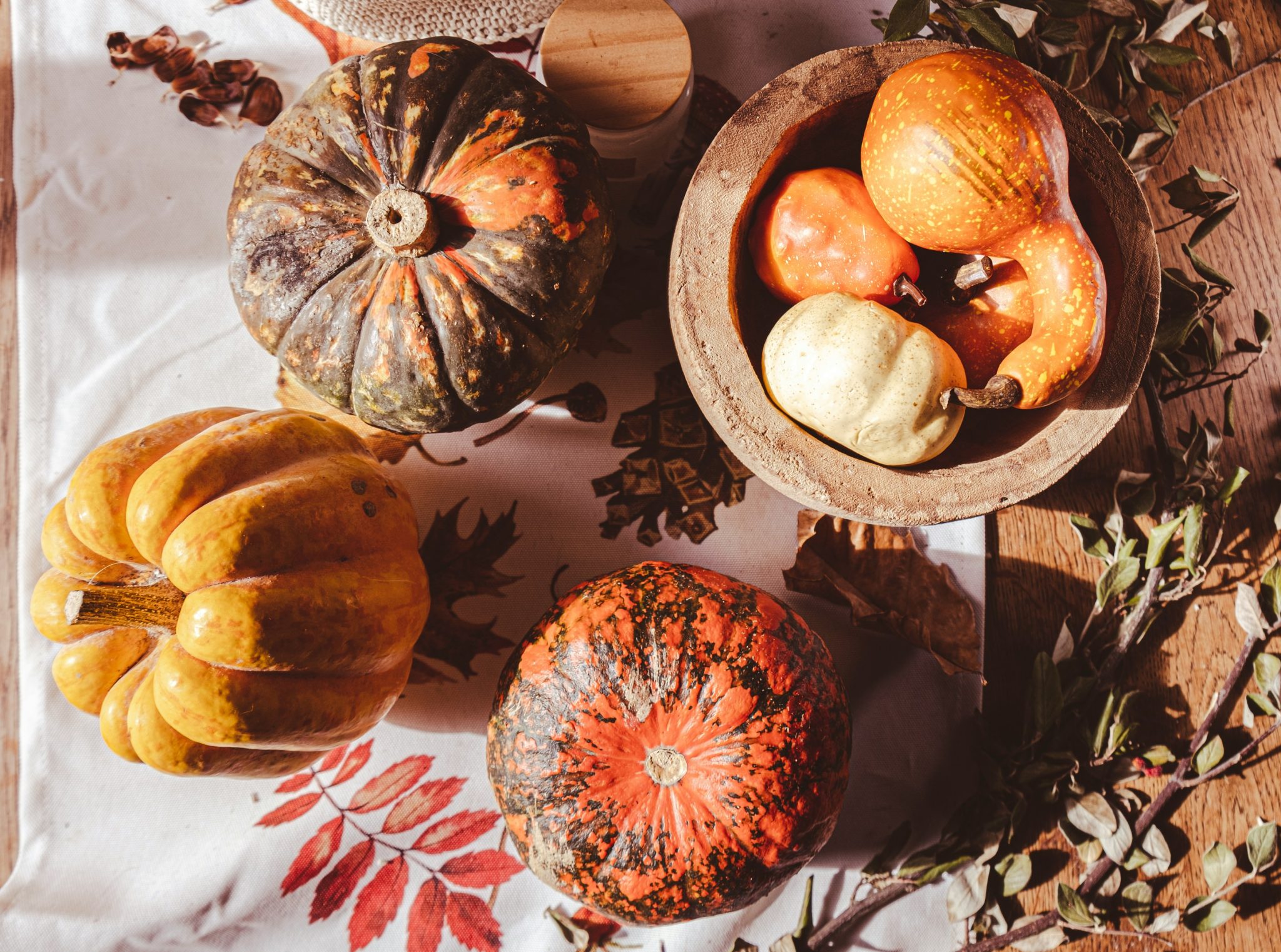 Squashes and pumpkins.