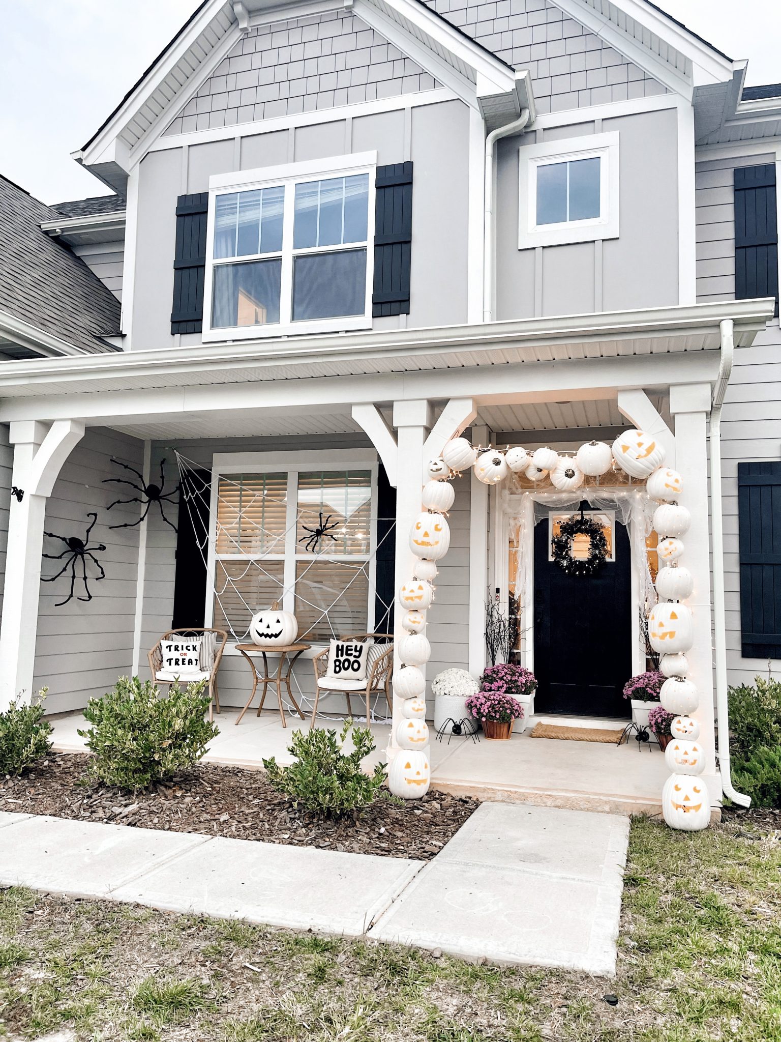 White and Sparkly Pumpkin Arch – At Home With Natalie