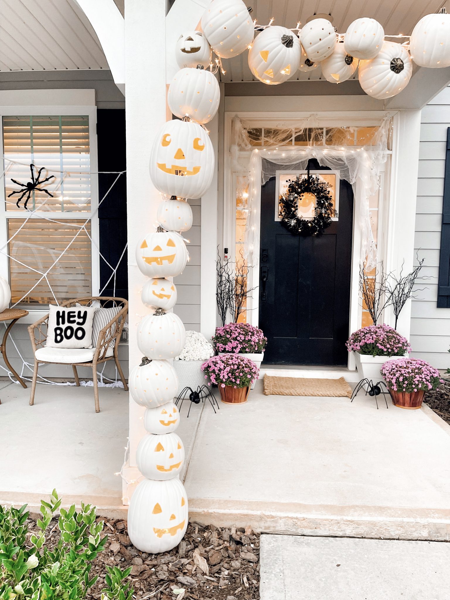 White and Sparkly Pumpkin Arch – At Home With Natalie