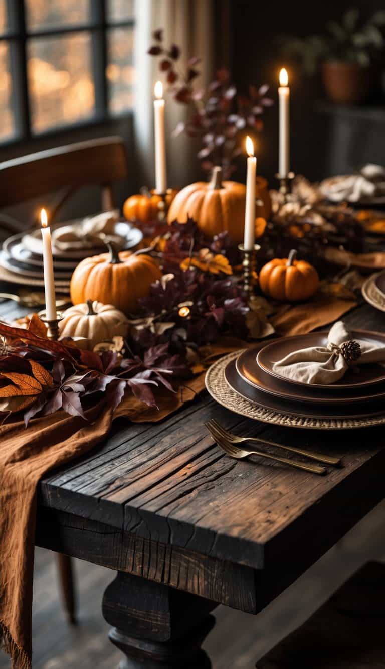 20 Moody Thanksgiving Tablescape Ideas for Cozy, Dark Feasts