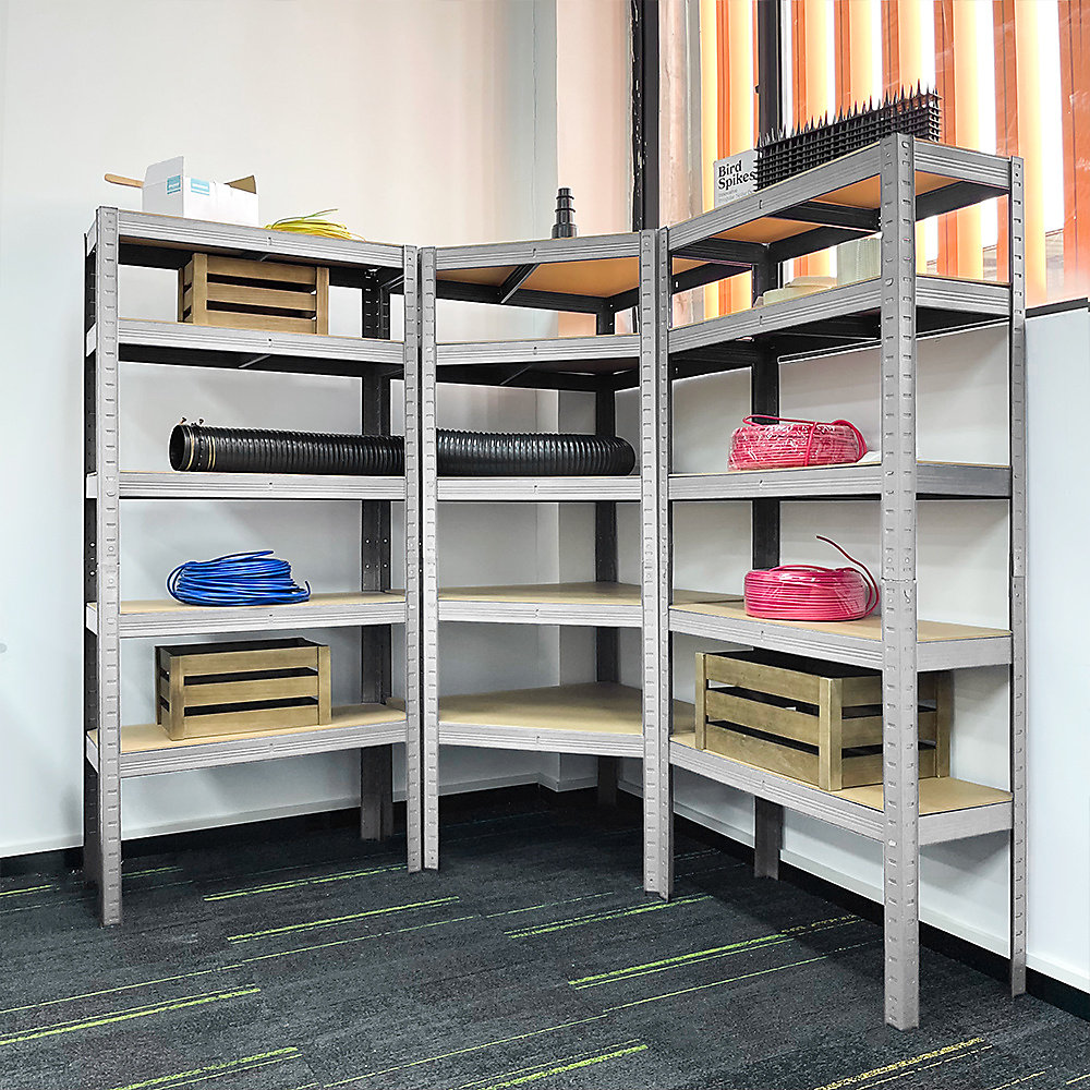 3x Industrial Heavy Duty Steel 5 Tier Shed Shelving Storage Garage Shelving Unit H 1500mm