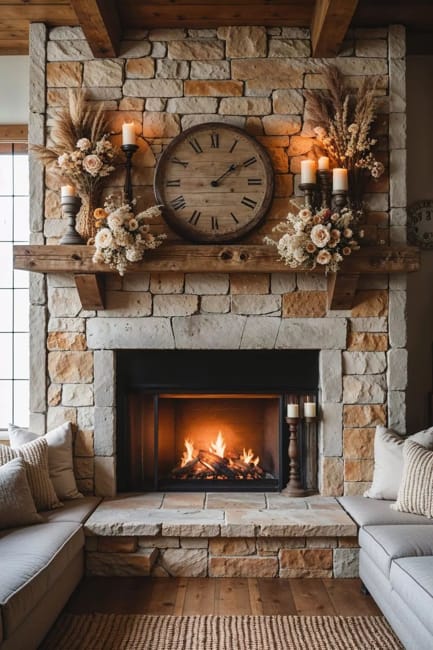 50 Fall Decorating Ideas for Fireplace Mantels, Nostalgic and Charming Vintage-Style Accents