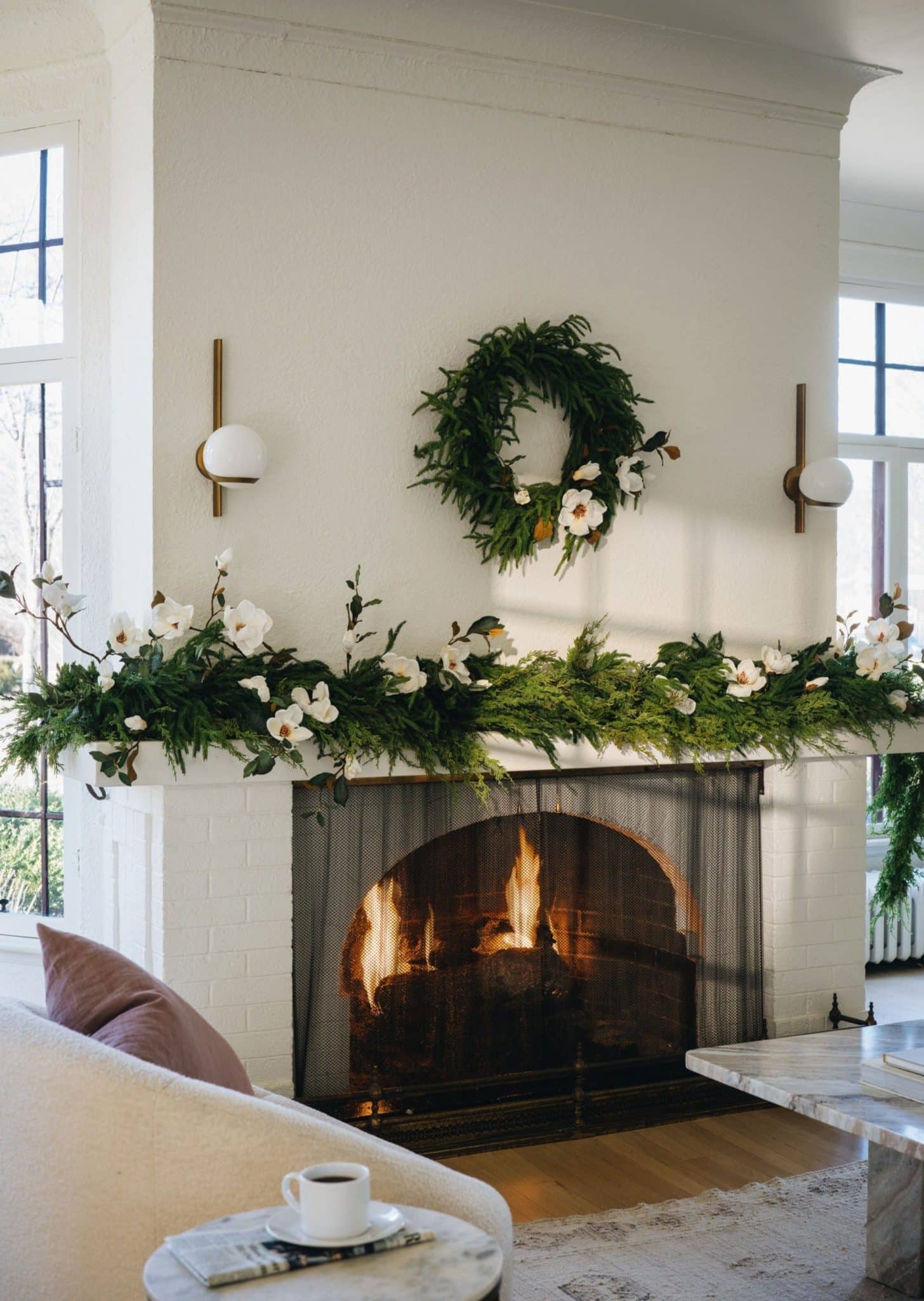 Afloral Real Touch Deluxe Norfolk Pine Garland - 96'