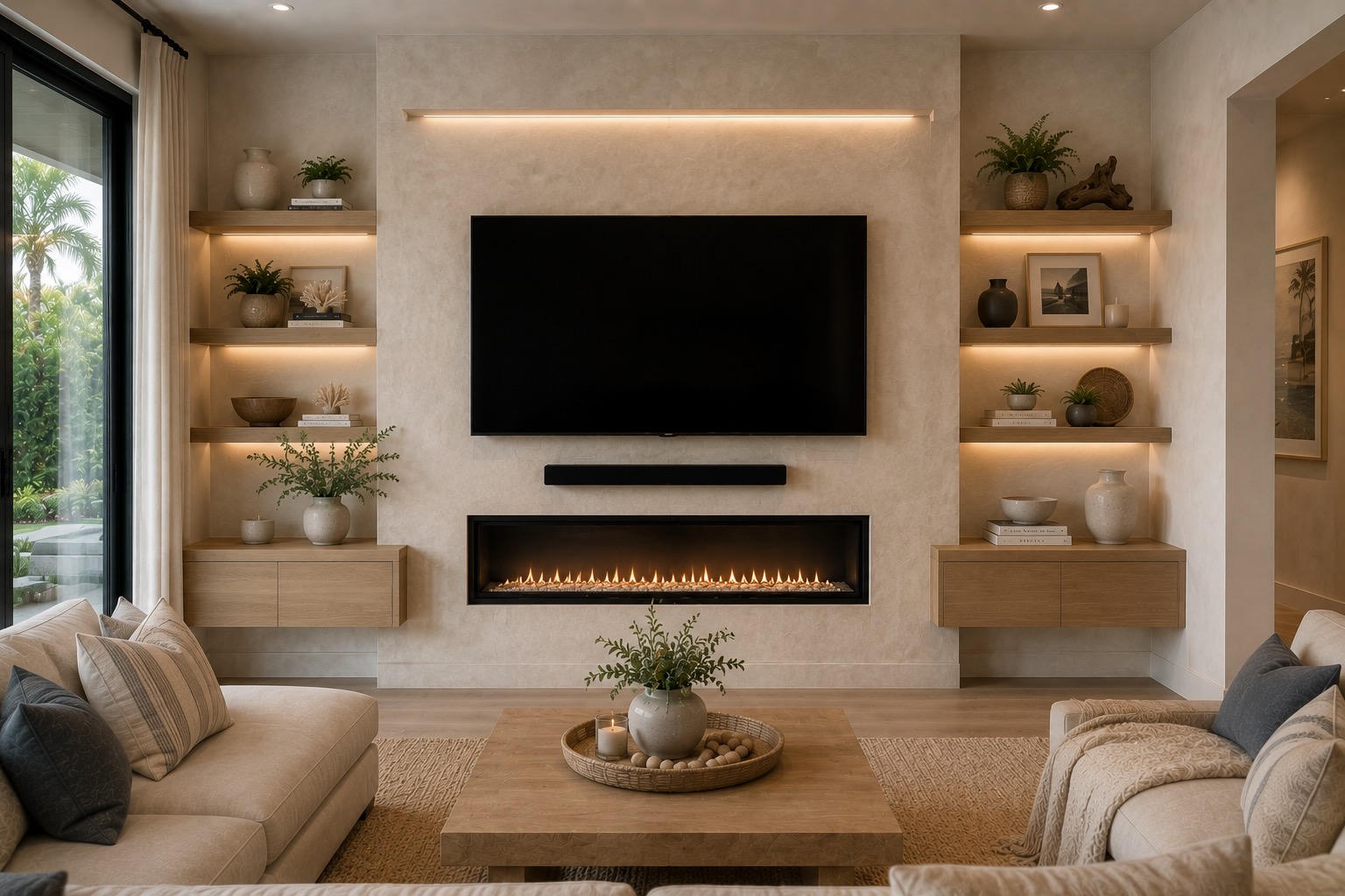 Custom TV Media Walls Jacksonville FL | Fireplace & Built-Ins