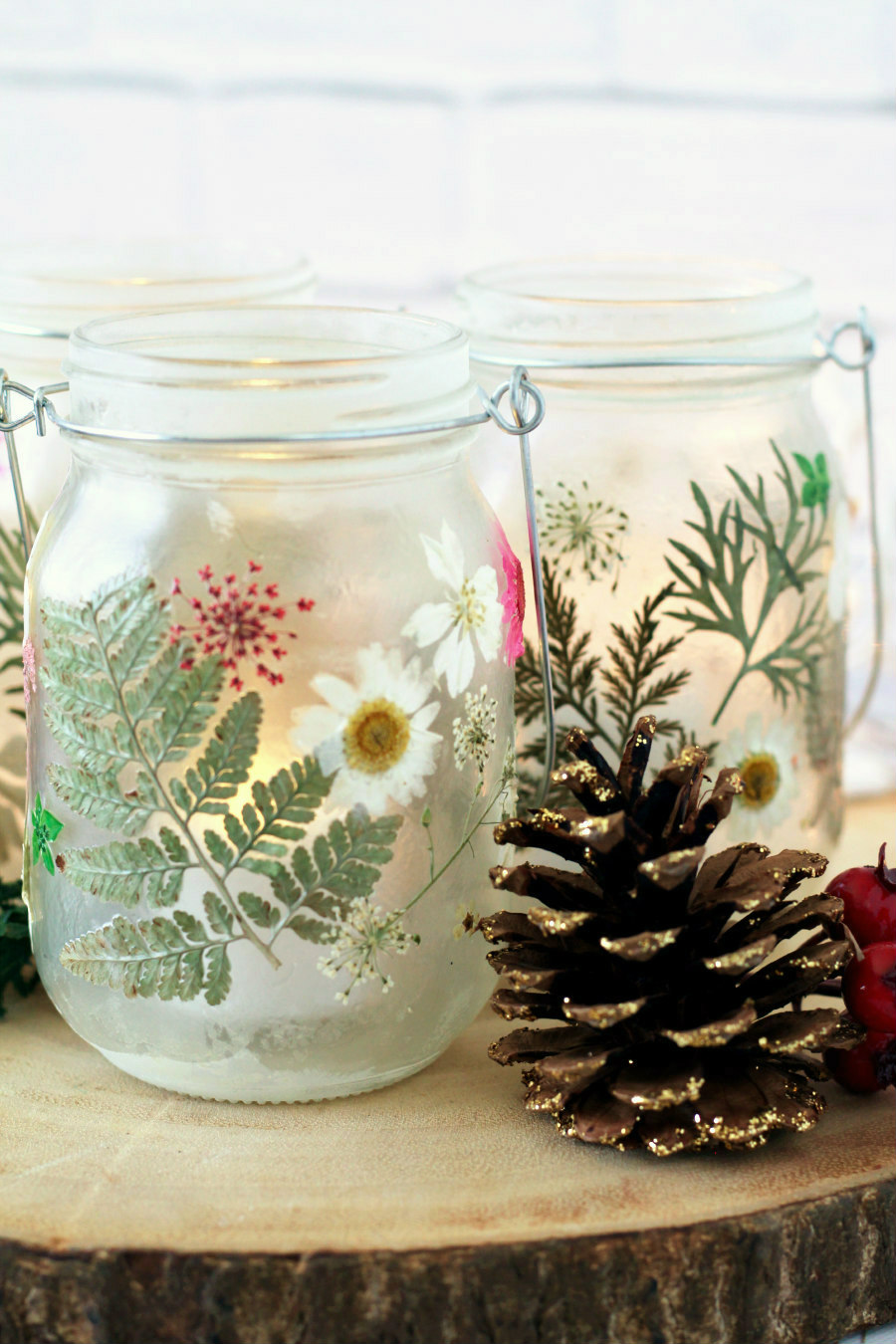 DIY Christmas Pressed Flower Lanterns — Holoka Home