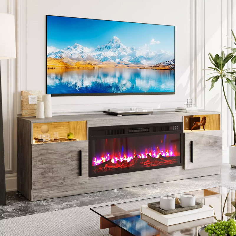 Entertainment Center Bossin Electric Fireplace BOSSIN 70 Inches Fireplace TV Stand With 36 Inch Fireplace Up To 80' T