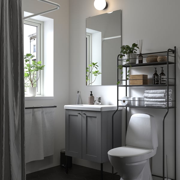 FRÖSJÖN over-the-toilet shelf, black, 65x156 cm - IKEA