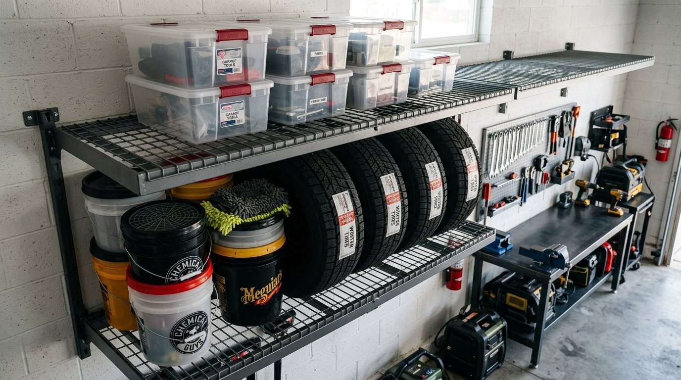 Garage Wall Shelves - Stud Mounting and Load Capacity Guide