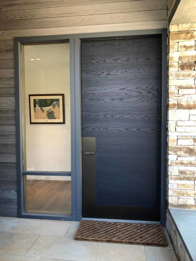 Gray Modern Exterior Entrance Door | Architectural Woodcraft | Asheville Custom Cabinetry & Doors