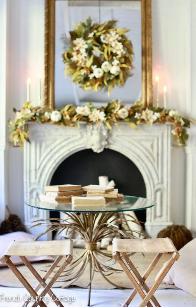 Harvest at Home- Elegant Neutral Autumn Fireplace Decor - French Country Cottage