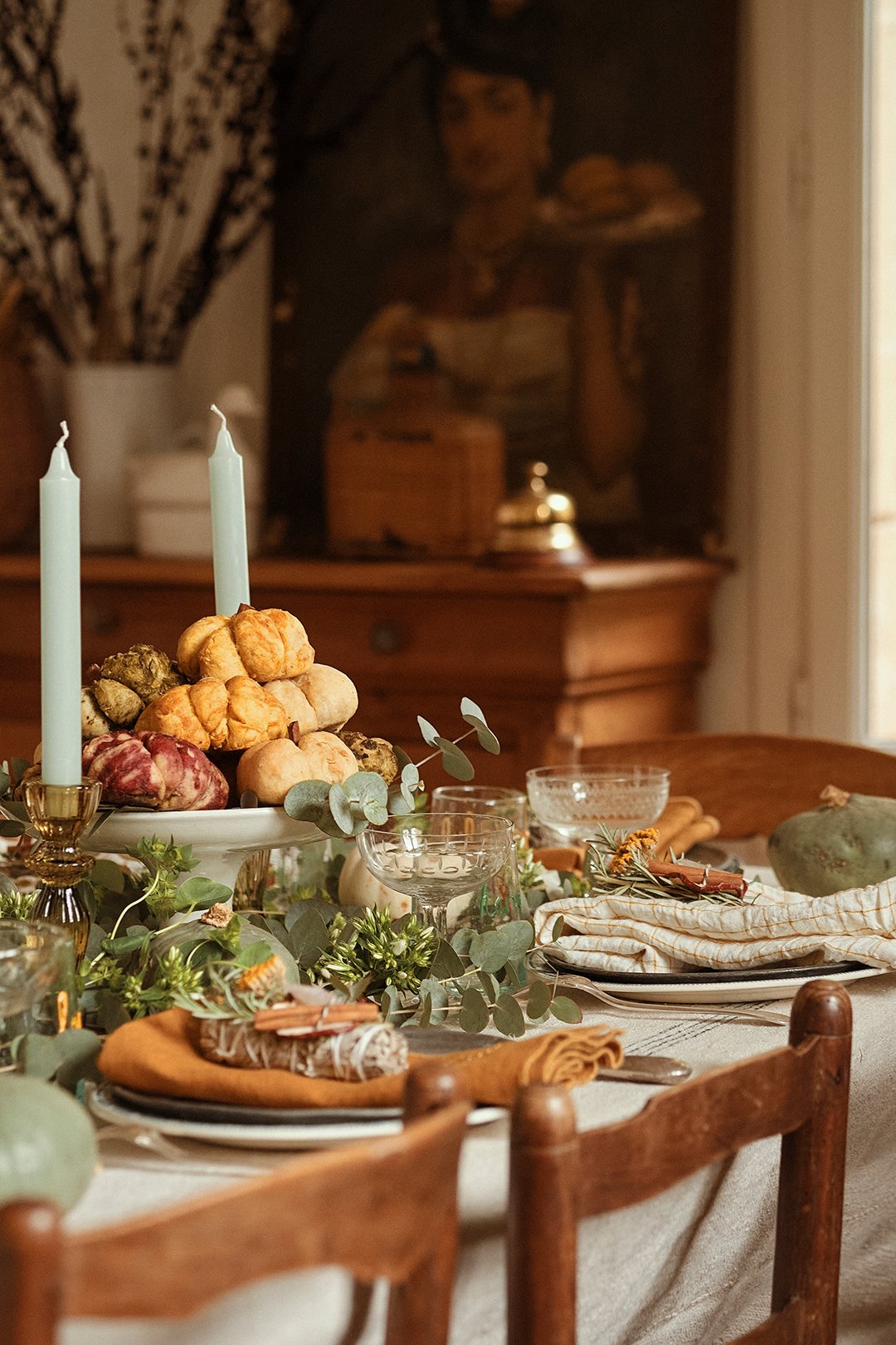 How a French-American Cookbook Author Hosts a Traditional Thanksgiving in Normandy | domino Franco-American Cookbook Author Heloise Brion Shares Her Thanksgiving Table Decor Ideas