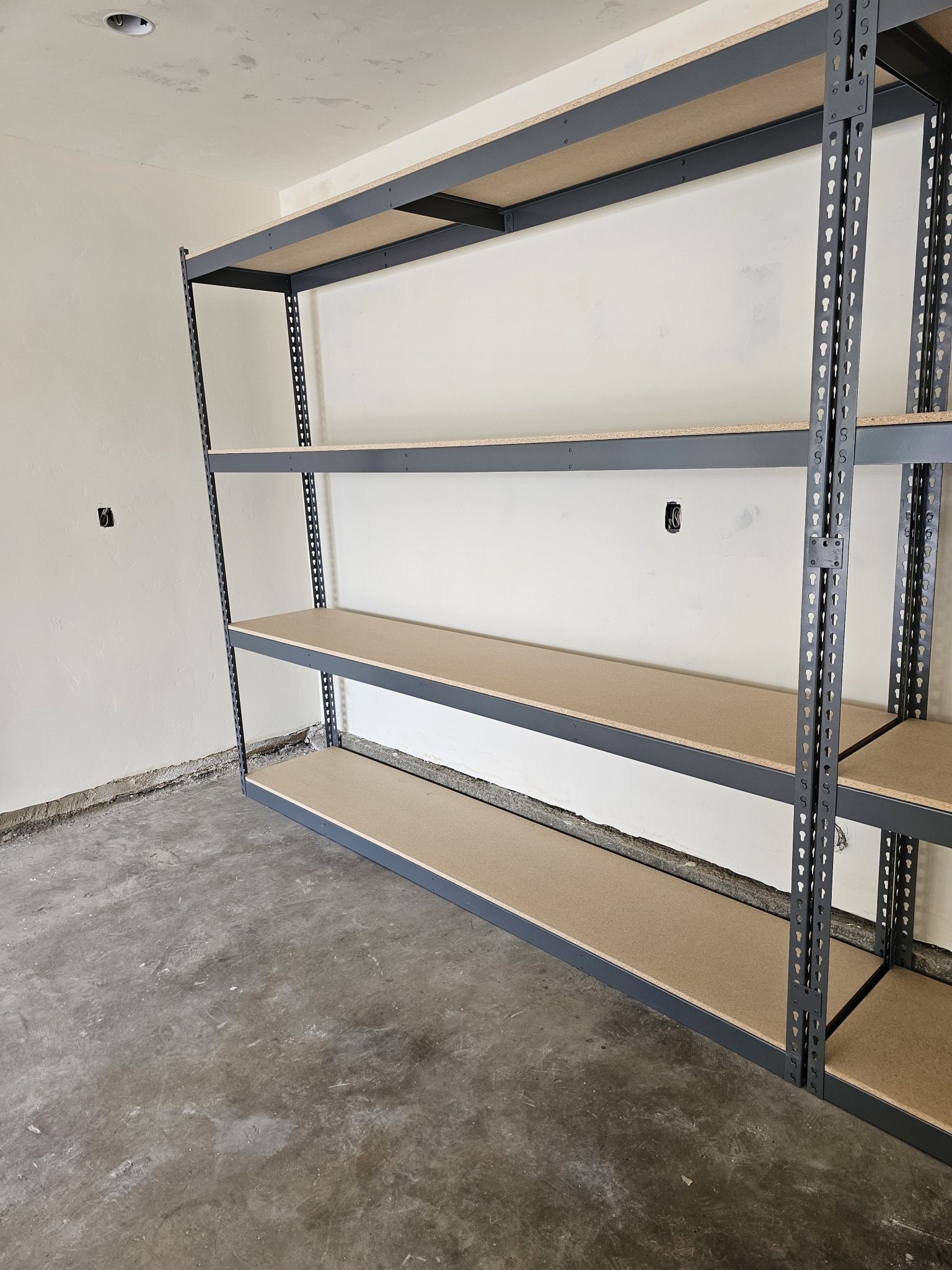 Industrial Shelving 96 in W x 18 in D New 4 Tier Boltless Warehouse Garage Storage