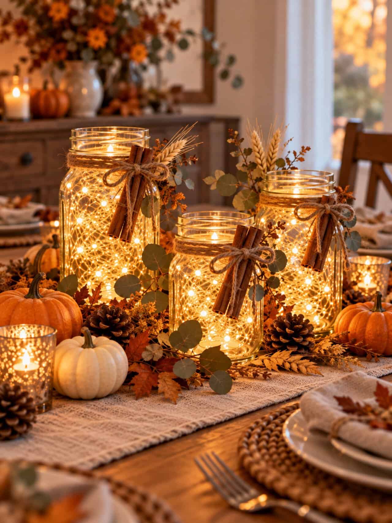 Mason Jar Fairy Light Centerpieces: A Simple Glow for Any Table