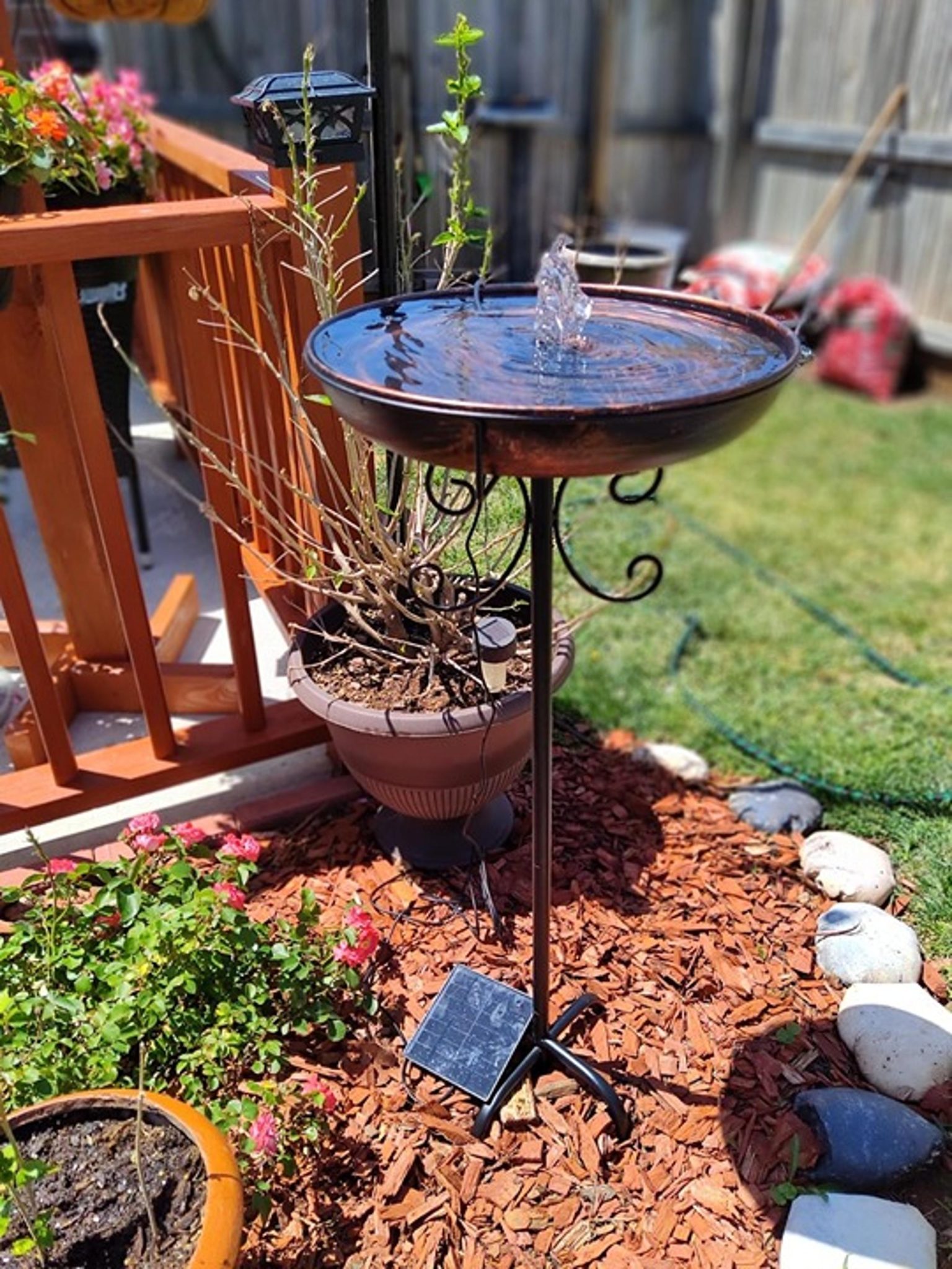 Outdoor Bird Bath Solar Birdbath Small | Mercari