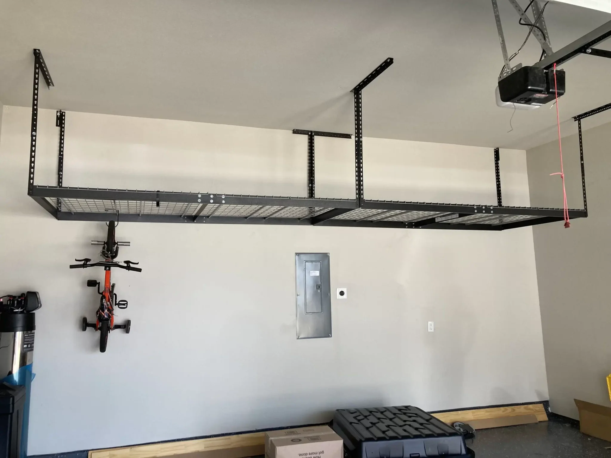 Overhead garage storage racks