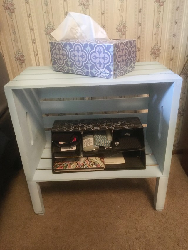 Repurposed Crate End Table Industrial Rolling Side Table With Reclaimed Wood Crate Drawer