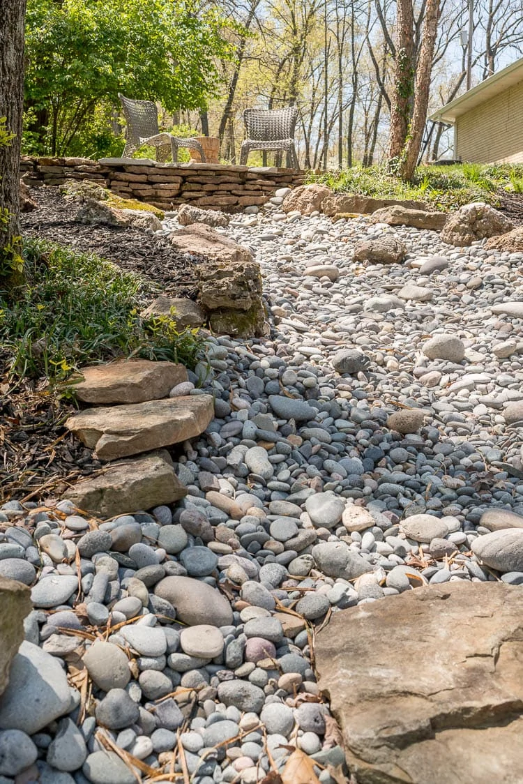 River Rock Landscaping Ideas Dry Creek Bed Landscaping As A Front Yard Idea
