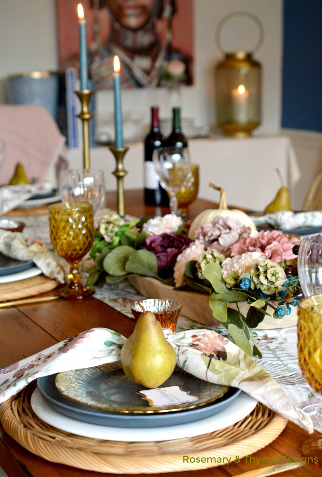 Rosemary & Thyme: A Modern and Colorful Thanksgiving Table