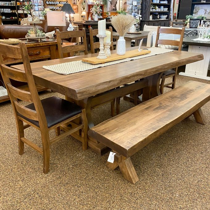 Rustic Carlisle Live Edge Dining Table – Rustic Ranch Furniture and Decor