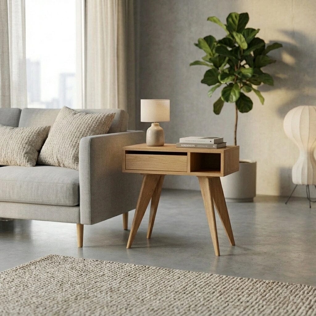 Side Table in White Oak - Solid Wood | Columbus OH