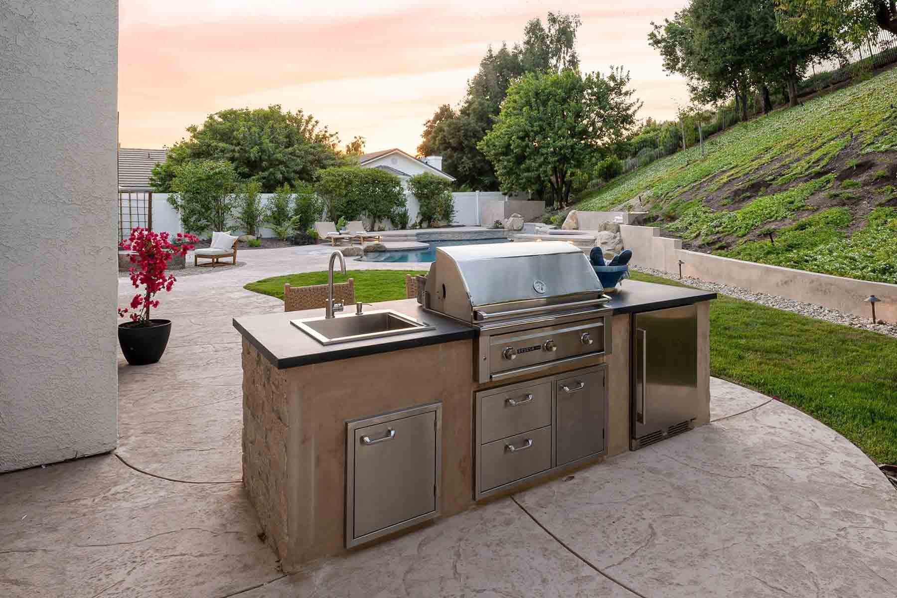Small Outdoor Kitchen With Sink Outdoor Kitchen With Sink Transitional Deck/ patio