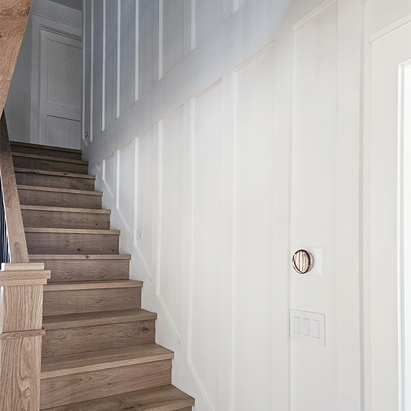 Stair Wall Paneling Board And Batten Walls Up The Stairwell WindsorONE